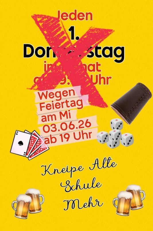 Unsere Kneipe hat kommenden Mittwoch geöffnet!